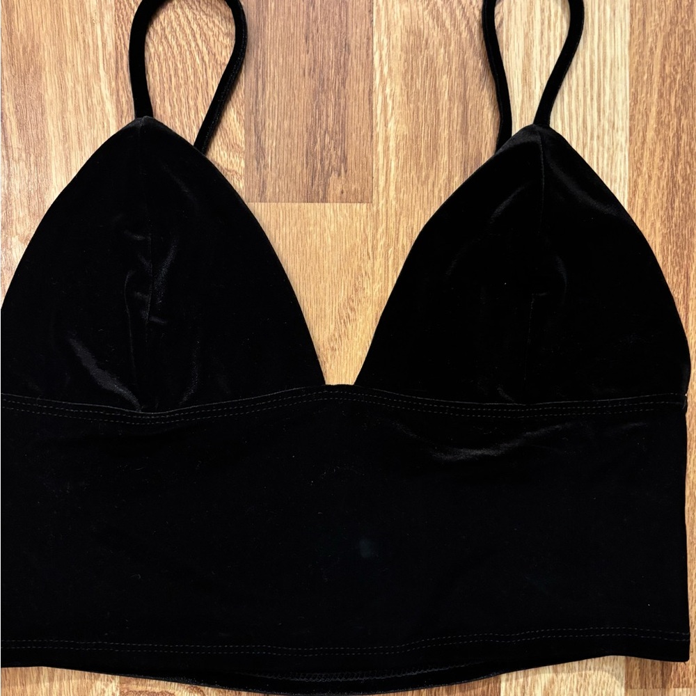 Elegant Black Velvet Bralette